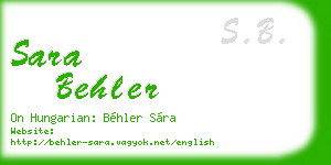 sara behler business card